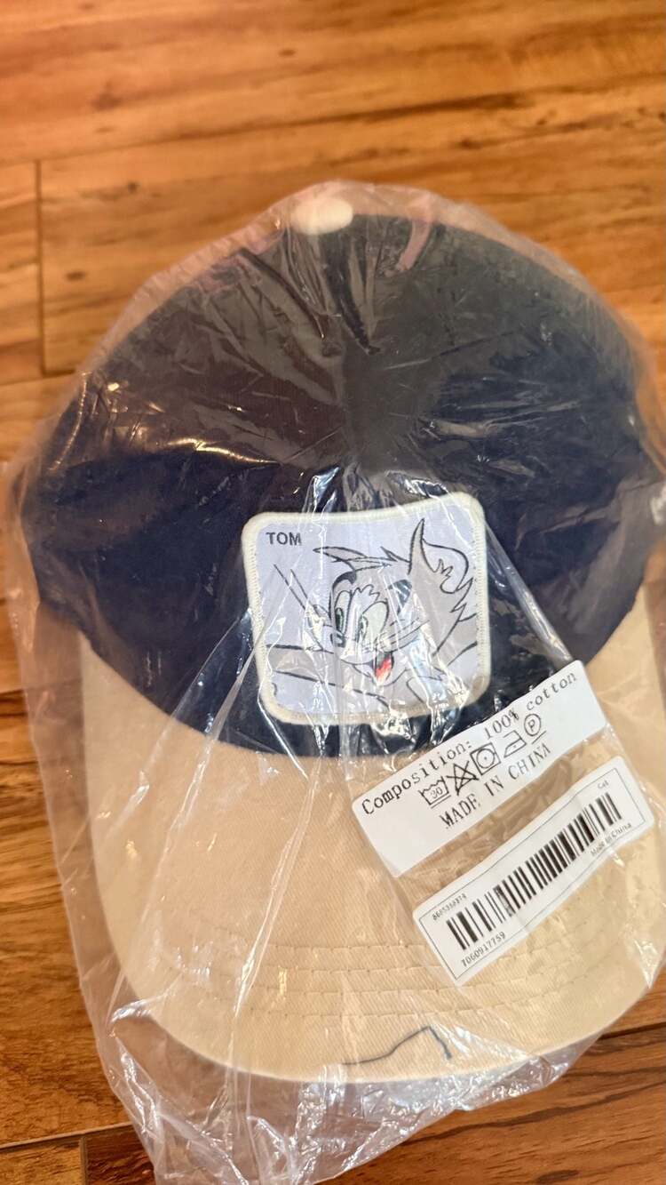 Tom and Jerry Trucker Hat Baseball Cap Navy Beige